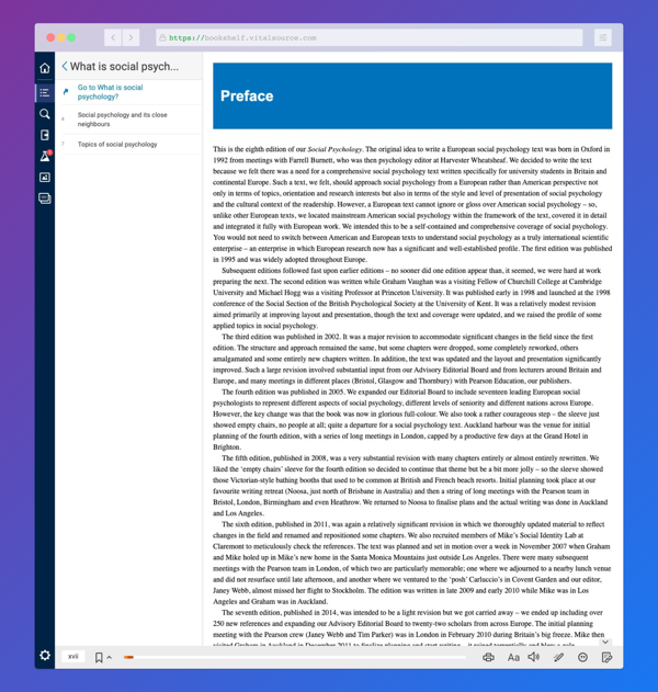 Read your Etextbook in Bookshelf screen